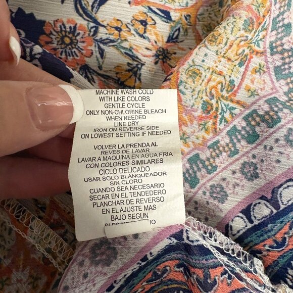 Rewind Floral Patchwork Open Front Kimono Cover Up Womens Sz XXL Lace Trim Boho - Picture 8 of 9